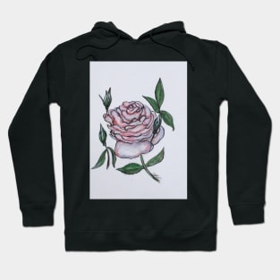 Pink And White Rose Hoodie